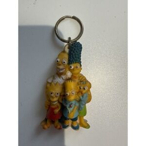 Vintage The Simpsons Family Key Ring Key Chain 1990 Bart Homer Marge Lisa Maggie